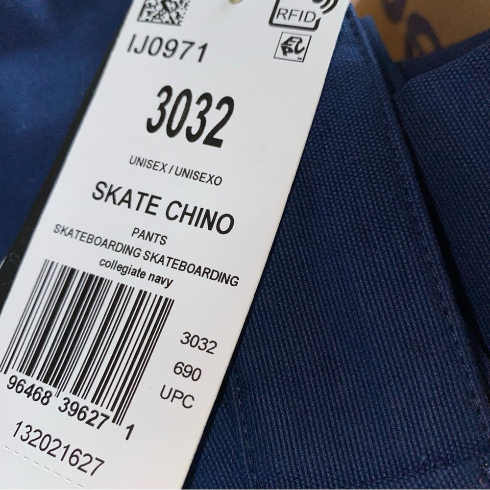 Adidas Skate Chino Men's Pants Blue 3 Stripe Baggy - Picture 6 of 6